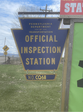 PENNSYLVANIA DEPARTMENT OF TRANSPORTATION OFFICAL INSPECTION STATION NO. CQ68